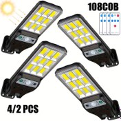 Resim 4/2'li Hareket Sensörlü ve Uzaktan Kumandalı Solar Bahçe Aydınlatması - 3 Modlu Dış/İç Mekan Solar Enerjili LED Lambalar, IP65 Hava Koşullarına Dayanıklı, Bataryalı, Yarı Gömme Montaj, Çıkarılabilir Bahçe, Veranda, Koridor, Çit, Noel, Cadılar Bayramı, Şükran Günü için 