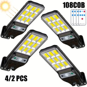 Resim 4/2'li Hareket Sensörlü ve Uzaktan Kumandalı Solar Bahçe Aydınlatması - 3 Modlu Dış/İç Mekan Solar Enerjili LED Lambalar, IP65 Hava Koşullarına Dayanıklı, Bataryalı, Yarı Gömme Montaj, Çıkarılabilir Bahçe, Veranda, Koridor, Çit, Noel, Cadılar Bayramı, Şükran Günü için 