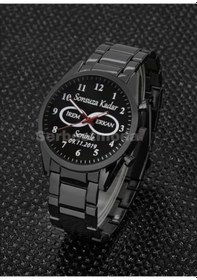 Resim Erkek Kol Saati Erkek Saat Sevgiliye Hediye Doğum Günü Hediyesi Kişiye Özel İsimli Saat Siyah 