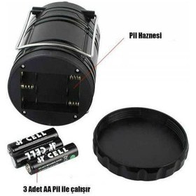 Resim Solar Işıldak Kamp Feneri Kamp Lambası Pratik Altın 