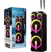 Resim VOOKA Bluetooth Hoparlör 200W TWS 10x2 İnç Parti Boy Eşleşmeli Rgb Ledli 200W Bluetooth Hoparlör VK-ACL072 V-85472589683 