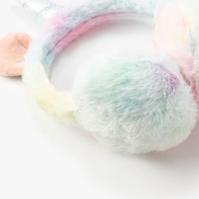Resim Kız Çocuk Peluş Koruyucu Kulaklık Unicorn Temalı 