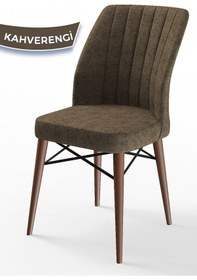 Resim Canisa Flex Serisi, Üst Kalite Mutfak Sandalyesi, 8 Adet Kahve Sandalye, Gürgen Ceviz Ahşap Ayak Sandalye Kahve Ayaklar Ceviz 