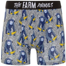 Resim Farm Animals Monkey Banana Bue Desenli Boxer Çok Renkli 