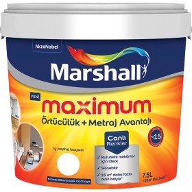 Resim Marshall Maximum Silikonlu İpek Mat Nar 7,5 Lt. (10 kg) 