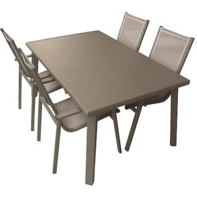 Resim Erinöz Berlin Alüminyum Masa Takımı - 90x150 - Cappucino Cappuccino 