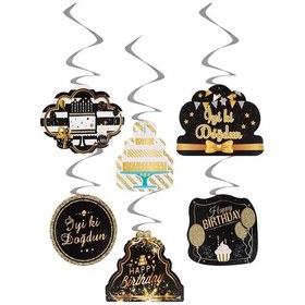 Resim Kına Atölyesi Iyi Ki Doğdun Tavan Süsü Siyah 