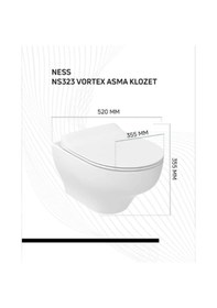 Resim Creavit Ns323 Ness Vortex Asma Klozet Beyaz Kapak Dahili 