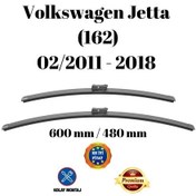 Resim Vw Jetta 162 2011 2012 2013 2014 2015 2016 2017 2018 Uyumlu Ön Cam Muz Tipi Silecek Süpürgesi Seti 60/48cm Silbak 
