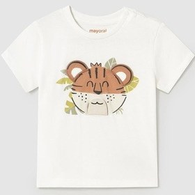 Resim Mayoral Erkek Bebek Baskılı Tshirt KREM 