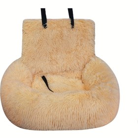 Resim Orta, Büyük ve Küçük Köpekler için Araba Koltuk Örtüsü - Ayarlanabilir Kayışlı Çıkarılabilir Yumuşak Polyester Evcil Hayvan Taşıyıcı, Ergonomik Tasarım & Derin Gri Renk ile Güvenli & Rahat Araç Seyahati, Evcil Hayvan Araba Koltuğu 