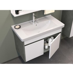 Resim Orka Aydos 85 Cm Mdf Banyo Dolabı Alt Modül Ve Lavabo Çok Renkli 