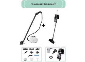 Resim Pirantech CB-103A Buharlı Temizlik Makinesi // EK-200 Torbasız Kablolu Dikey Süpürge Elektrikli Süpürge 