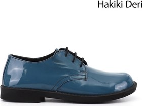Resim Gönderi(r) Kadın Mavi Rugan Bağcıklı Hakiki Deri Oxford Ayakkabı 