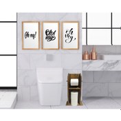 Resim Bk Home Doğal Masif Ahşap Tuvalet Kağıtlığı Ve Dekoratif 3’Lü Ret (551051789) Bk