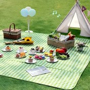 Resim Ekstra Büyük 198.12cm x 149.86cm Açık Hava Piknik Battaniyesi - Kum ve Kontrollü Kamp Matı, Hafif Taşınabilir Plaj Battaniyesi için Barbekü, Park, Çim, Seyahat - Erkekler ve Kadınlar için Dayanıklı Polyester, Boş Zaman Ekipmanları | Klasik Piknik Tasarımı | Battaniye, Piknik Matı 