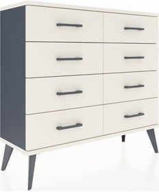 Resim Arges Şifonyer 8 Çekmeceli 88x30x80 Antrasit-aytaşı Aytaşı 
