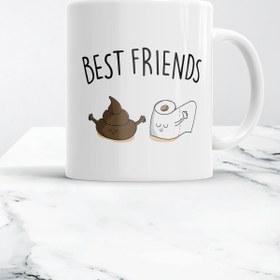 Resim WixelArt Best Friends Tuvalet Kağıdı & Bok Kupa Bardak 