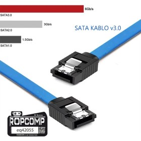 Resim Ropcomp Harddisk HDD SSD DVD Rom Sata3.0 Veri Kablosu 6.0 Gbps 