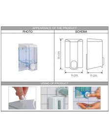 Resim Omnipazar Vialli S2T Sıvı Sabun Dispenseri Aparatı Şeffaf 500 ml 
