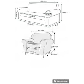 Resim StarMall Jakarlı Şaldesen Koltuk, Kanepe, Çekyat Örtüsü Esnek 3311 Takım Pudra 