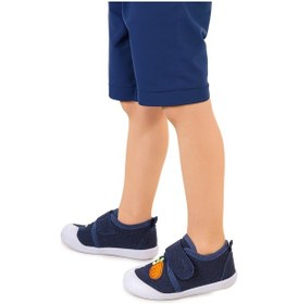 Resim Kiko Kids Strawberry Cırtlı Erkek Bebek İlk Adım Panduf Ayakkabı Lacivert 