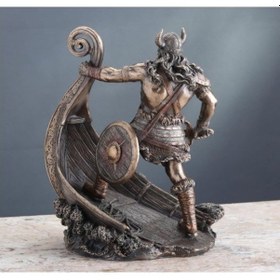 Resim Veronese Design İskandinav Savaşçı Viking Gemi Üzerinde Heykel 