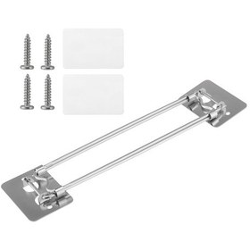 Resim Mufunye Rv Duş Köşe Depolama Barı, Kamp Seyahat Römorku İçin Ayarlanabilir Paslanmaz Çelik Banyo Köşe Depolama Barı, 1 Paket 