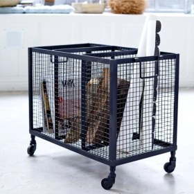 Resim Wess Dizayn Endüstriyel Tekerlekli Metal Kafes Telli Taşıma Araba WD-253 