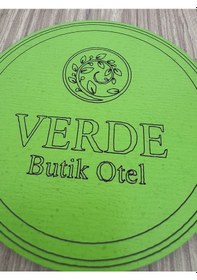 Resim 10'lu Kişiye / Şirkete Özel Logolu Bardak Altlığı Seti Lazer Kesim Kurumsal Hediye 9 Cm Fıstık Yeşili 