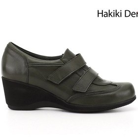 Resim Diğer Kadın Haki Dolgu Taban Cırtlı Hakiki Deri Ayakkabı Gdza134m0384 Haki 
