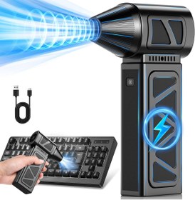 Resim ROBEVE Süper Güçlü Üfleyici Şarjlı Fan Turbo Fan 130000 RPM Güçlü Fan Vantilatör Üfleyici Turbo 