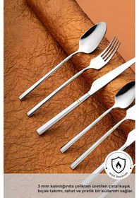 Resim Emsan Prime Penta Gold 84 Parça Çatal Kaşık Bıçak Seti Lüks Kutul 