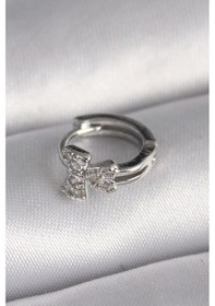 Resim 316l Çelik Gümüş Renk Zirkon Taşlı Kurdele Model Tragus Piercing Çok Renkli 
