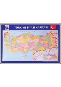 Resim Türkiye Siyasi Harita Panosu Alüminyum Çerçeveli 70x100 CM 