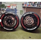 Resim Performance Stickers Motorsiklet Miclen Lastik Yazısı Şeritli Lastik Stiker 8adet Lastik Sticker 15-19 İnç Arası Uyumlu 