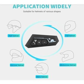 Resim Bluetooth 5.0 Motosiklet Mikrofonu Uyumlu Kask Için Kulaklık Intercom Bluetooth Interkom 