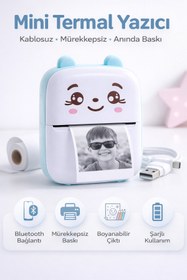 Resim Weskam Mini Taşınabilir Termal Yazıcı Bluetooth Şarjlı Telefona Bağlanan Mürekkepsiz Foto Yazıcı 
