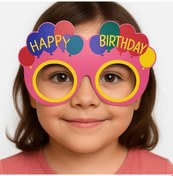 Resim Bn Desenli Karton Doğum Günü Gözlükleri 6 Adet Pembe Renk 18 