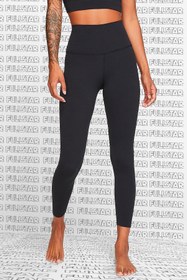 Resim Nike Yoga Luxe Leggings High Rise Yüksek Belli Lazer Kesim 7\u002F8 Toparlayıcı Soft Tayt Siyah 