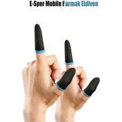 Resim Pubg Parmaklık Eldiveni 2 Çift 4 Adet E-spor Mobile Parmak Eldiven Ultra Hassasiyet Mavi 