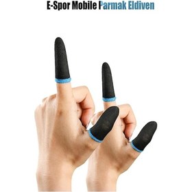 Resim Pubg Parmaklık Eldiveni 2 Çift 4 Adet E-spor Mobile Parmak Eldiven Ultra Hassasiyet Mavi 