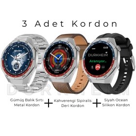 Resim DURKHEİM AMOLED Bluetooth Arama Özellikli Akıllı Saat | 15 Gün Pil | 3 Kayış | Suya Dayanıklı 