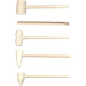 Resim 5 adet Ahşap Arkeolojik Mini-Mallet - Düz Başlı ve Yuvarlak Sonlu Tasarım, Doğal Ahşap Kaplama ile Düzenli Kazı, Dayanıklı El Aletleri, Arkeoloji, Paleo ve Eğitimsel Kullanım için, Arkeolojik Aletler, Şık Ahşap Tasarım, Düz Kaplama 