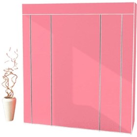 Resim RUSTİKEVDECORART Çift Yandan Raflı Çok Amaçlı Bez Dolap Süper Ürün Gardırop Elbise Ayakkabı Dolabı Bez Dolap 