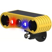 Resim Fochsia Ruocın N911w Yellow Güneş Enerjili Kızılötesi Hareket Sensörlü 129db Sesli Güvenlik Sistemi Çift Flaş Işığı Çiftlik Ev Bahçe Güvenliği 