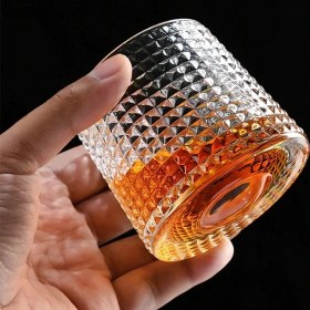 Resim Hubby Chef Viski Kokteyl Bardağı Kadehi 360 Dönen Cam Bardağı 2li Set 160ML 