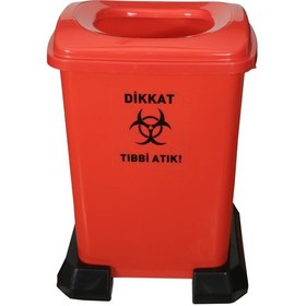 Resim A Kalite Plastik Tıbbi Atık Çöp Konteyneri 50 Litre 