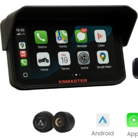 Resim KNMASTER MOTOPLAY 1500 6.25” Ekranlı Kablosuz Motosiklet Multimedya Sistemi 2 GB RAM 512 MB Kapasite 