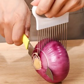 Resim Paslanmaz Çelik Çok Amaçlı Mutfak Aleti - Soğan Dilimleyici & Et Yumuşatıcı, Sebzeler & Meyveler için İdeal, Ergonomik Tutma Sapı 